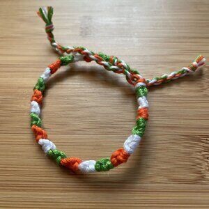 Unbranded India Woven Friendship Bracelet OS Orange Green White Women Cotton